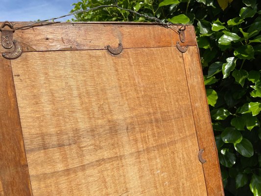 Brown Rattan & Bamboo Mirror, Italy, 1950s-UR-1315547