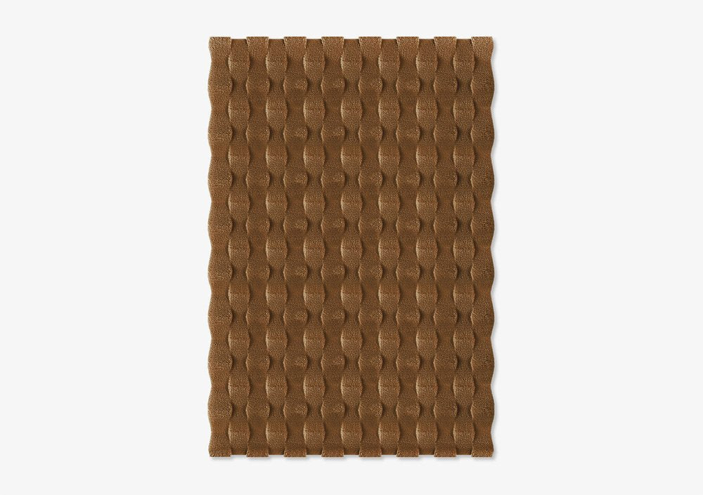 Brown Rectangle Textured Rug from Marqqa