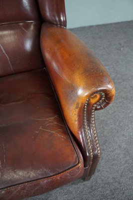 Brown Sheep Leather Armchair-HPP-1608753