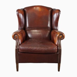 Brown Sheep Leather Armchair-HPP-1608753