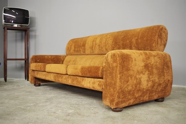 Brown Sofa and Armchair Group, 1970s, Set of 3-KNM-1284114