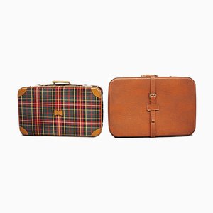 Brown Suitcases, 1950s, Set of 2-KNM-1001252