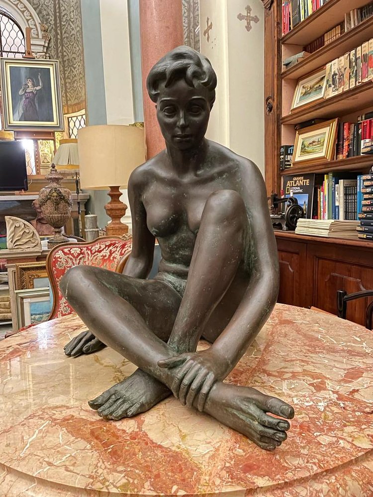 Bruni Bronze Women's Bronze Sculpture, 1920s