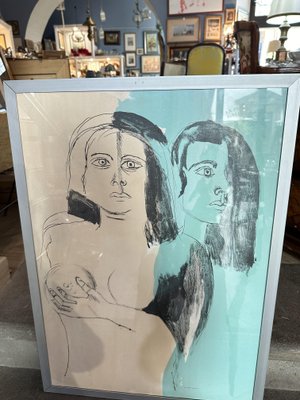 Bruno Cassinari, Two Female Figures, 1970s, Lithograph-UAI-2026943