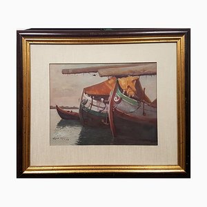 Bruno Croatto, Ships, Painting, 1938, Framed-ZCI-1769934