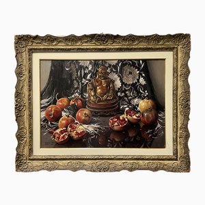 Bruno Croatto, Still Life with Buddha and Pomegranates, Painting, 1944, Framed-ZCI-1775957