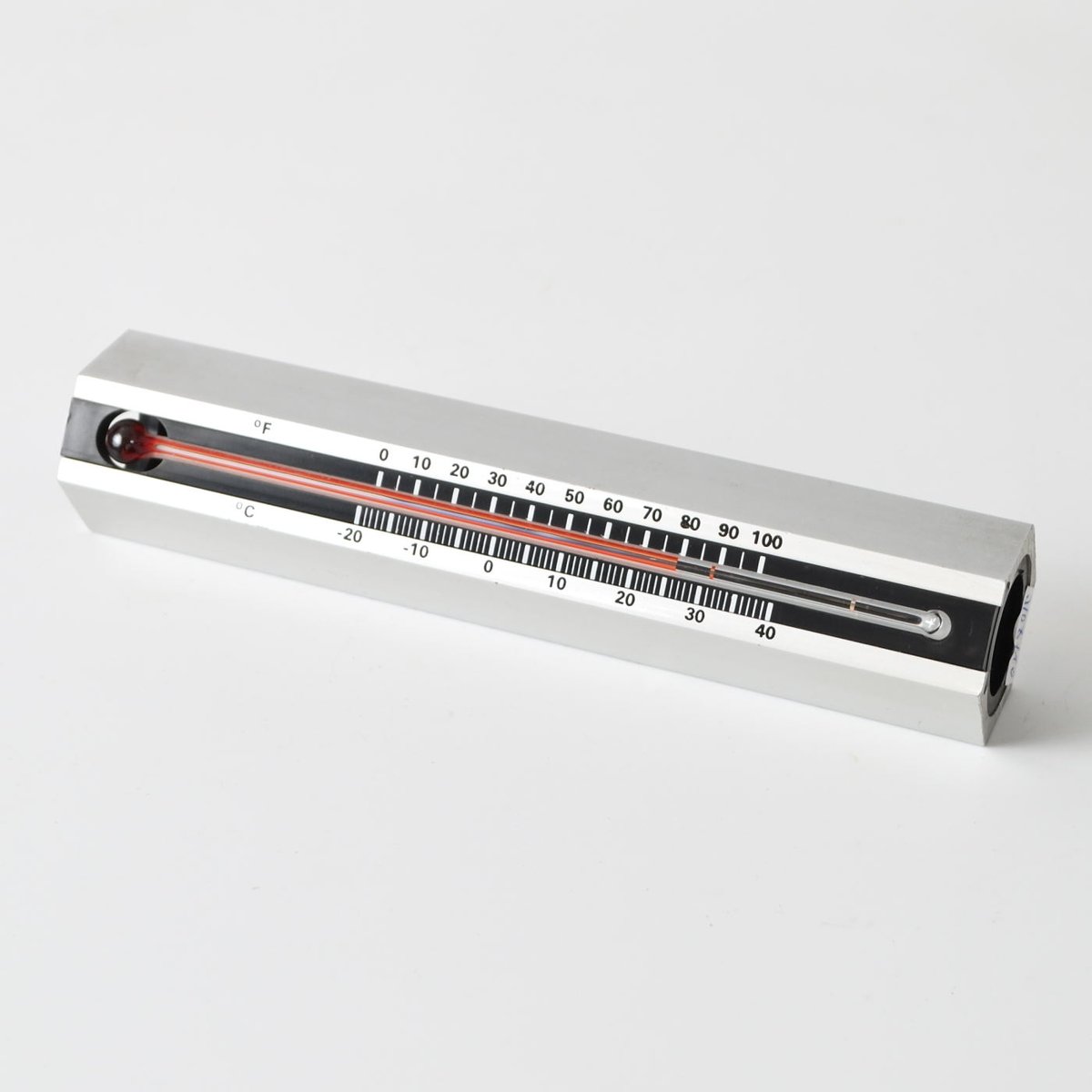 Brushed Aluminium Desk Thermometer by Ole Jorgensen for Copenhagen Creative Workshop, 1960s