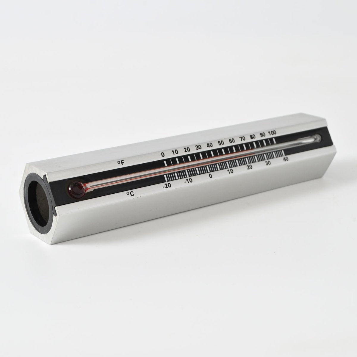 Brushed Aluminium Desk Thermometer by Ole Jorgensen for Copenhagen Creative Workshop, 1960s