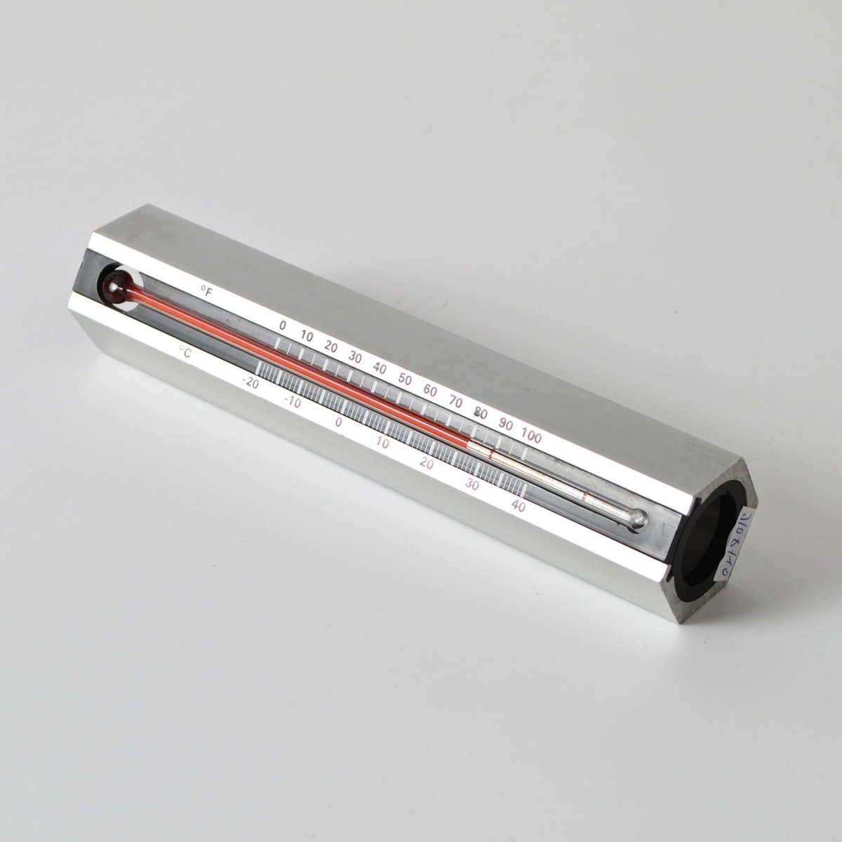 Brushed Aluminium Desk Thermometer by Ole Jorgensen for Copenhagen Creative Workshop, 1960s