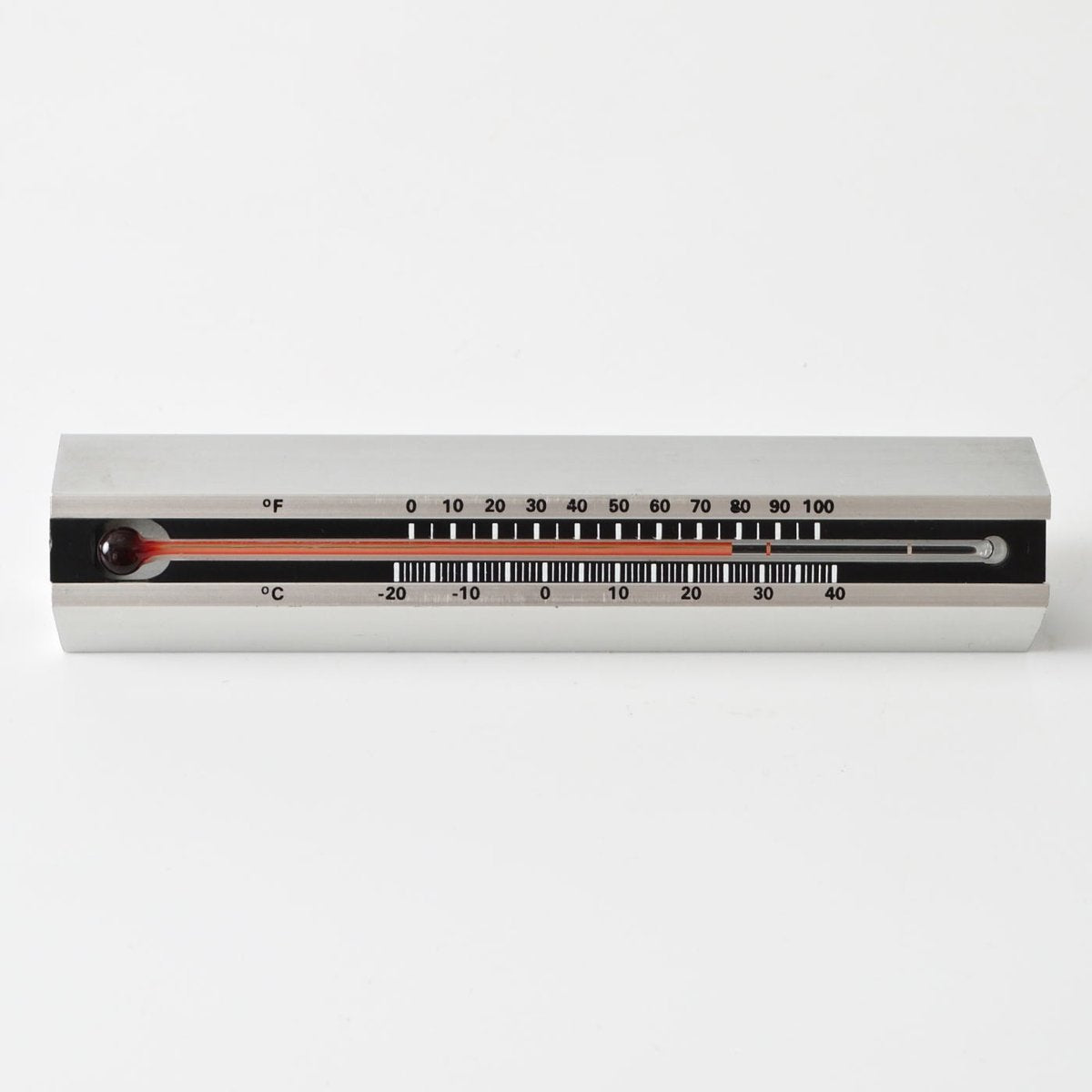 Brushed Aluminium Desk Thermometer by Ole Jorgensen for Copenhagen Creative Workshop, 1960s