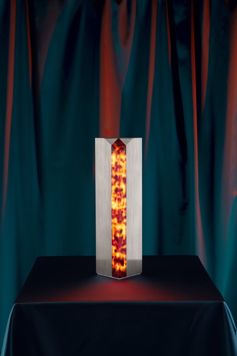 Brushed Steel & Acrylic Tortoise Obelisk Table Lamp by Daniel Nikolovski & Danu Chirinciuc for KABINET, 2019