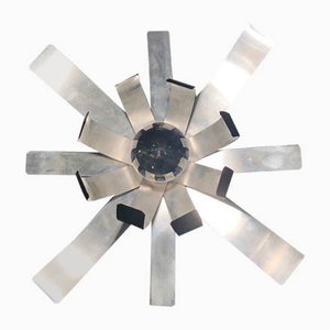 Brushed Steel Sconce by Michel Boyer for Oxam, 1970s-AVC-645669