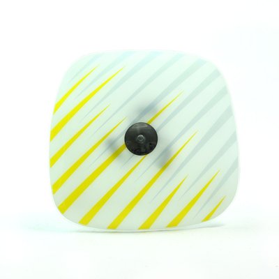 Brussels Era Glass Plate Light in Yellow and Gray Stripes from Napako, 1960s-UL-696184