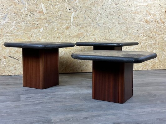 Brutal Coffee Tables with Mosaic by Paul Kingma for Kneip, 1980s, Set of 3-EJL-1723950