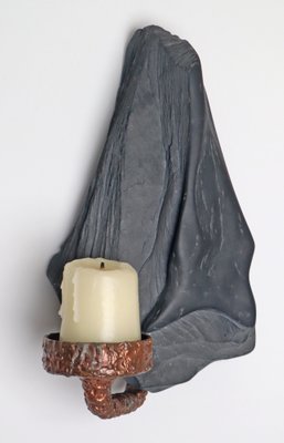 Brutalism Wall Candlestick in Slate and Bronze, 1970-ESB-1452742