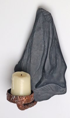 Brutalism Wall Candlestick in Slate and Bronze, 1970-ESB-1452742