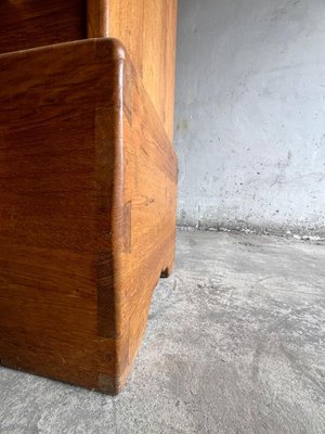 Brutalist 1 Door Oak and Brass Cabinet-PDG-1999477