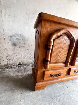 Brutalist 3 Door Oak Cabinet-PDG-1999475