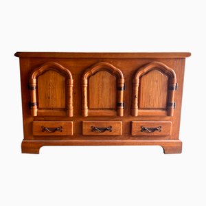 Brutalist 3 Door Oak Cabinet-PDG-1999475