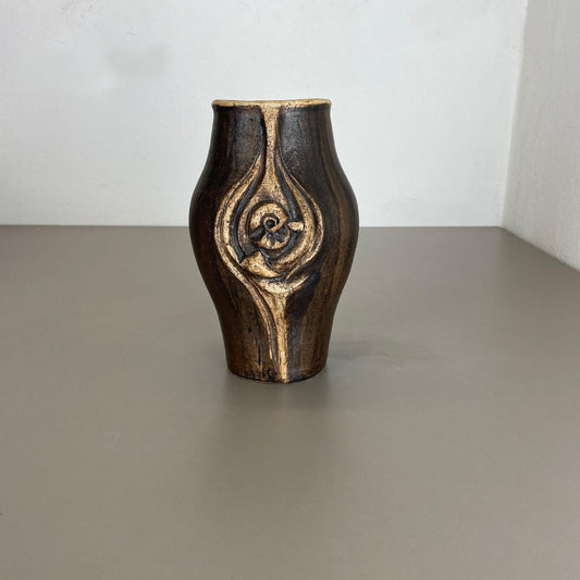 Brutalist Abstract Studio Pottery Vase by Gerhard Liebenthron, Germany, 1980s