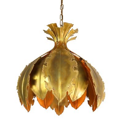 Brutalist Acid Treated Brass Pendant Lamps by Svend Aage for Holm Sorensen, Set of 2-VDW-997139