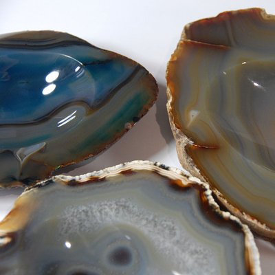 Brutalist Agate Bowls, 1960s, Set of 3-GIW-695403