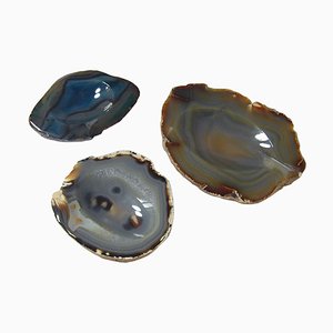 Brutalist Agate Bowls, 1960s, Set of 3-GIW-695403