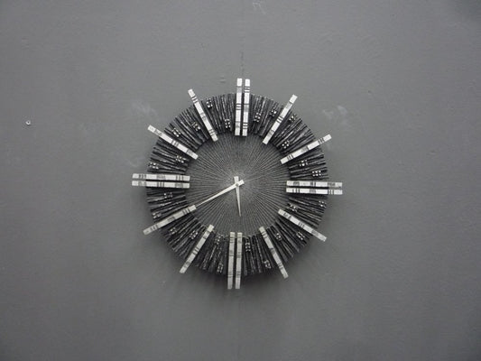 Brutalist Aluminium Wall Clock, 1960s