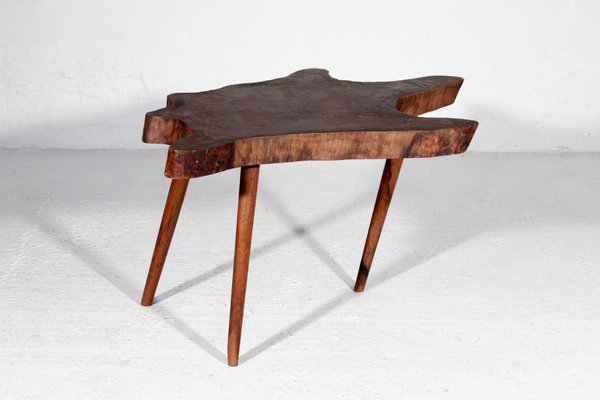 Brutalist Amorphic Teak Natural Slab Coffee Side Table, 1936-KL-1406804