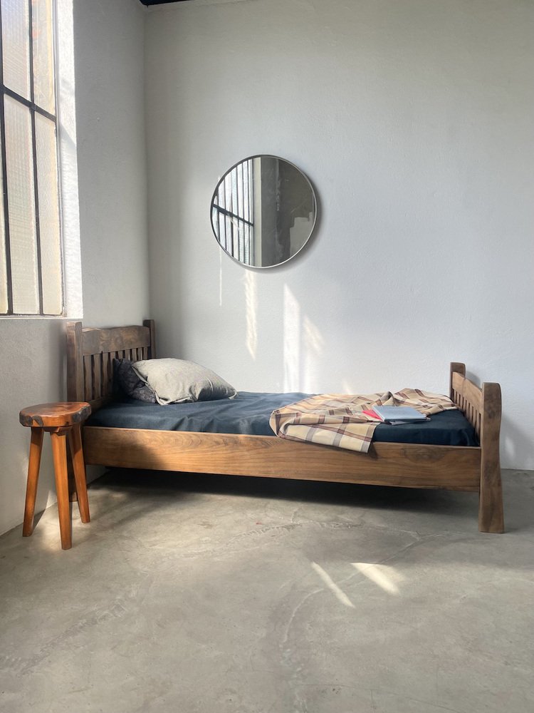 Brutalist Aranjou Elm Bed, 1950s