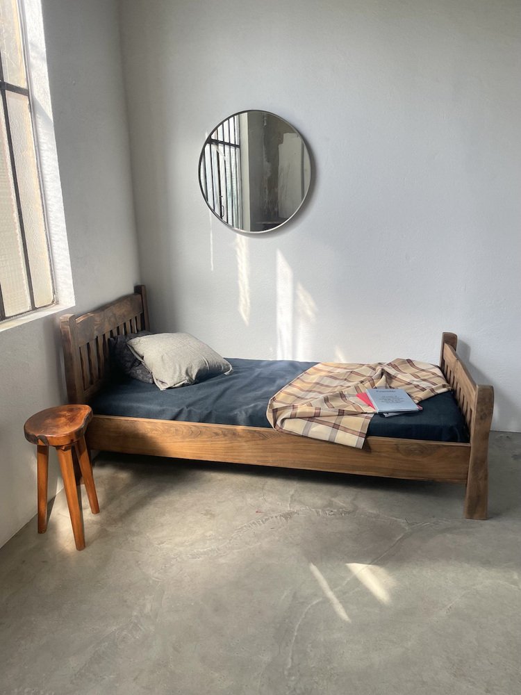 Brutalist Aranjou Elm Bed, 1950s