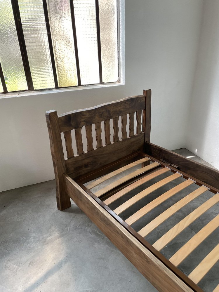 Brutalist Aranjou Elm Bed, 1950s