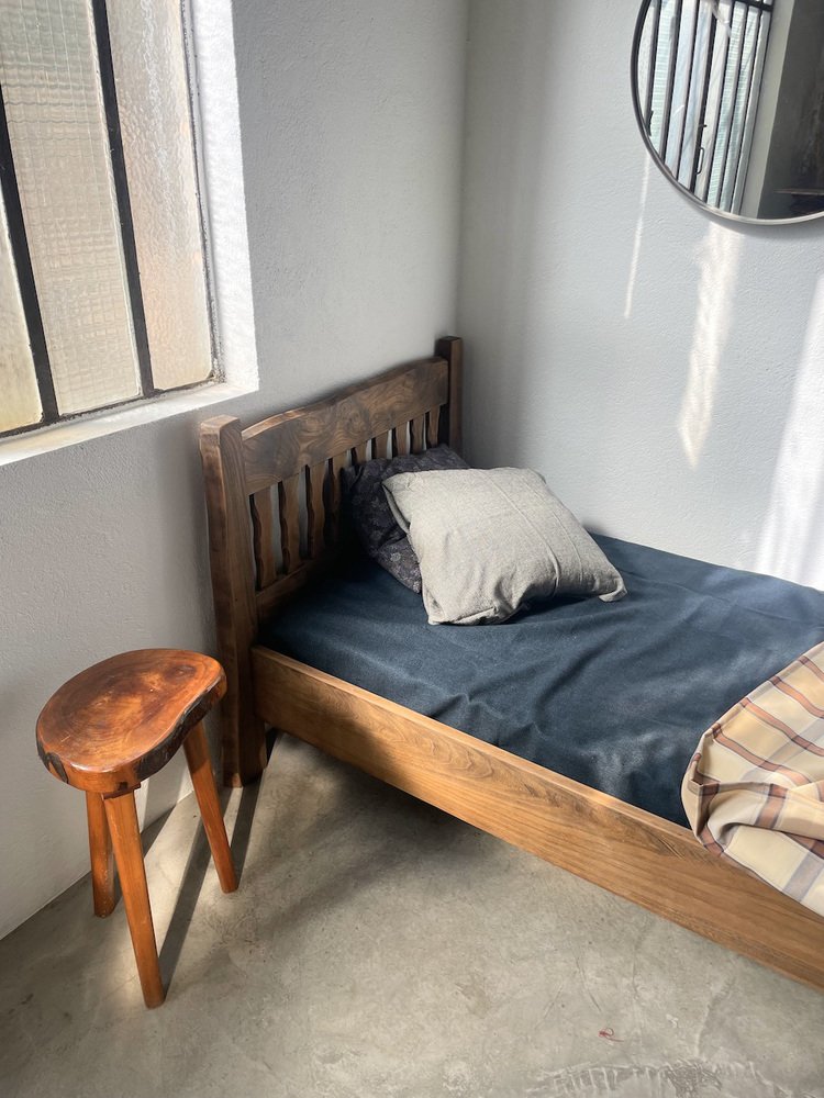 Brutalist Aranjou Elm Bed, 1950s