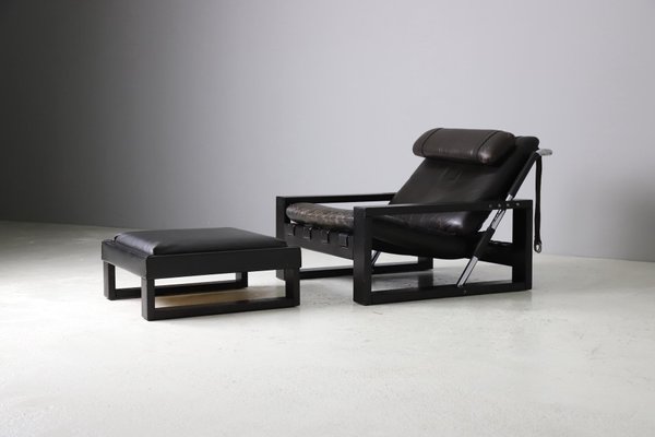 Brutalist Armchair with Ottoman by Sonja Wasseur, 1977, Set of 2-DXL-1794011