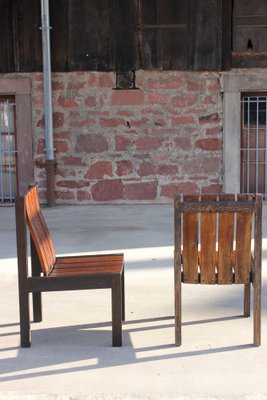 Brutalist Armchairs in Burned Wood, 1950s, Set of 2-WEQ-1339072