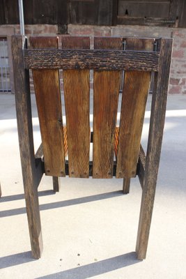 Brutalist Armchairs in Burned Wood, 1950s, Set of 2-WEQ-1339072