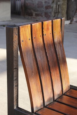 Brutalist Armchairs in Burned Wood, 1950s, Set of 2-WEQ-1339072