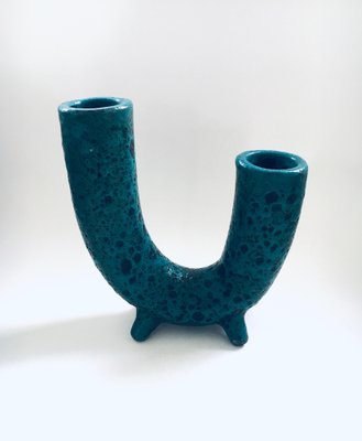 Brutalist Art Pottery Studio Fat Lava Horn Spout Vase, Belgium, 1960s-RQV-1807729