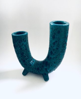 Brutalist Art Pottery Studio Fat Lava Horn Spout Vase, Belgium, 1960s-RQV-1807729