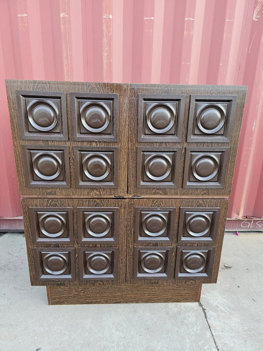 Brutalist Bar Cabinet in Wengé, 1970s