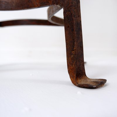 Brutalist Bar Stools in Faux Sheepskin and Iron, 1960s, Set of 2-NYF-2019019