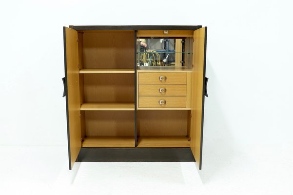 Brutalist Belgian Bar Cabinet in Dark Brown Stained Oak, 1970s-VV-1178248