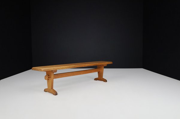 Brutalist Bench in Blond Oak, 1960s-TRW-1797092