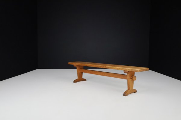 Brutalist Bench in Blond Oak, 1960s-TRW-1797092