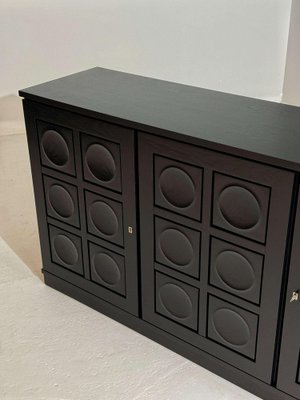 Brutalist Black Three-Door Sideboard-GNW-2036580