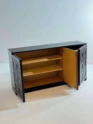 Brutalist Black Three-Door Sideboard-GNW-2036580