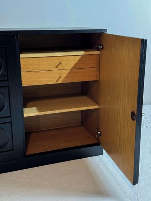 Brutalist Black Three-Door Sideboard-GNW-2036580