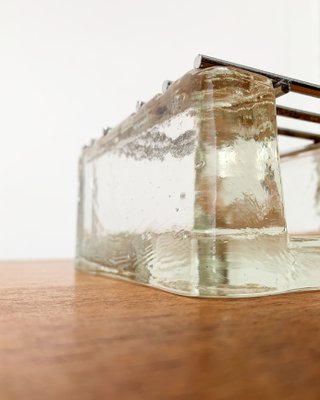 Brutalist Block Glass and Metal Tea Warmer, 1960s-UAH-1425400