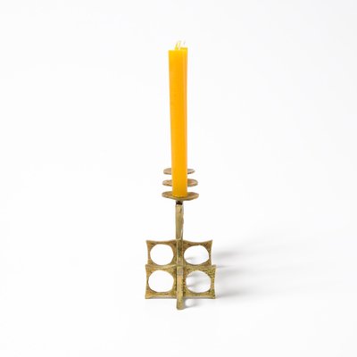 Brutalist Brass 3-Light Candelabra, 1970s-VT-799632