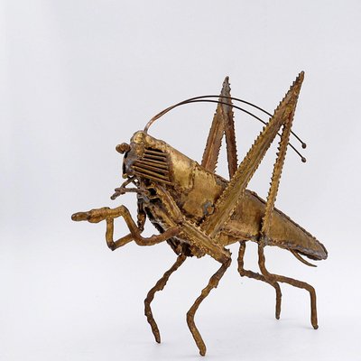 Brutalist Brass Grasshopper by Daniel Dhaeseleer, Belgium, 1970s-NYF-2019149